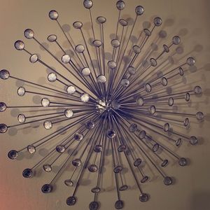 Rhinestone silver firework wall art